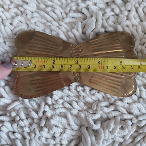 Handmade gold tone metal butterfly belt buckle - Picture 4 of 5